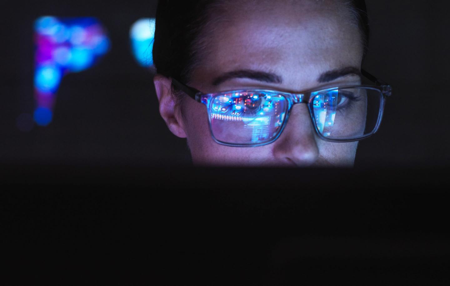 An engineer hard at work designing AI technology