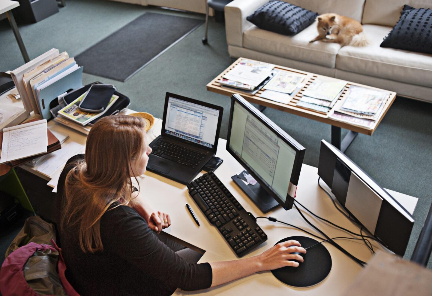 Woman working on her computer