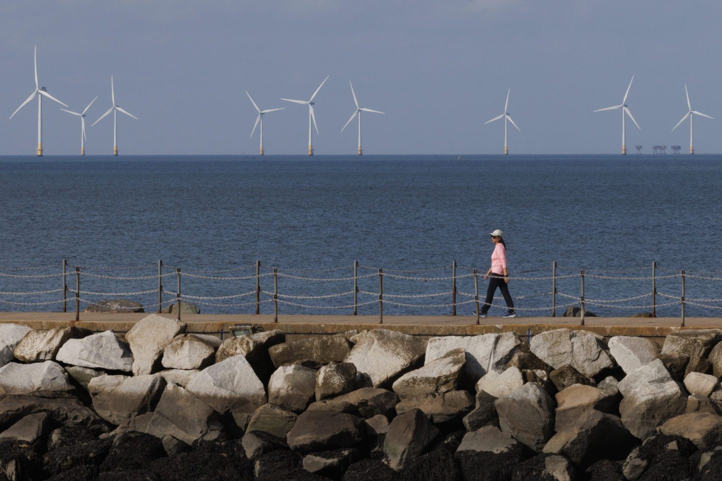 An offshore wind farm in Herne Bay, U.K.