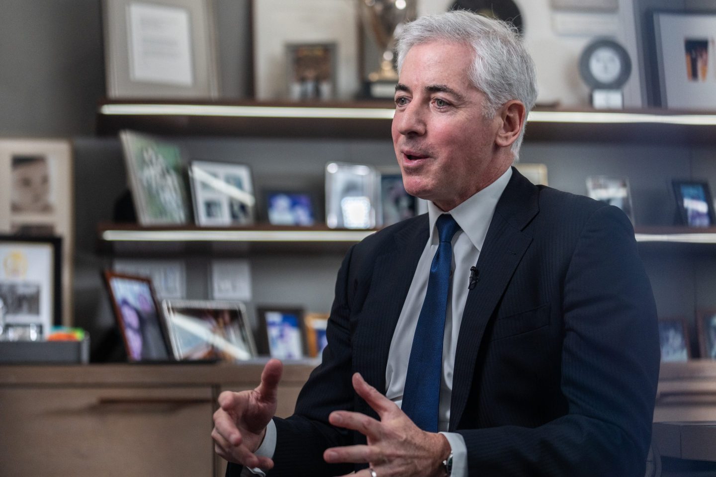 Bill Ackman, CEO of Pershing Square Capital Management, speaks during an interview for an episode of "The David Rubenstein Show: Peer-to-Peer Conversations" in New York, on Nov. 28, 2023.