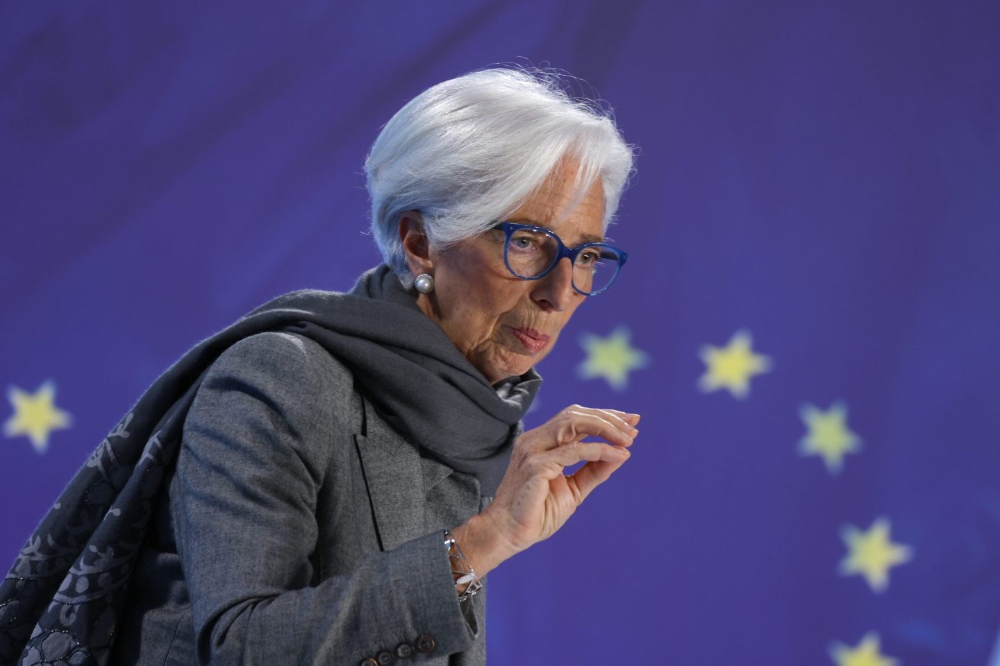 Christine Lagarde, president of the European Central Bank (ECB), at a rates decision news conference in Frankfurt, Germany on Dec. 14, 2023.