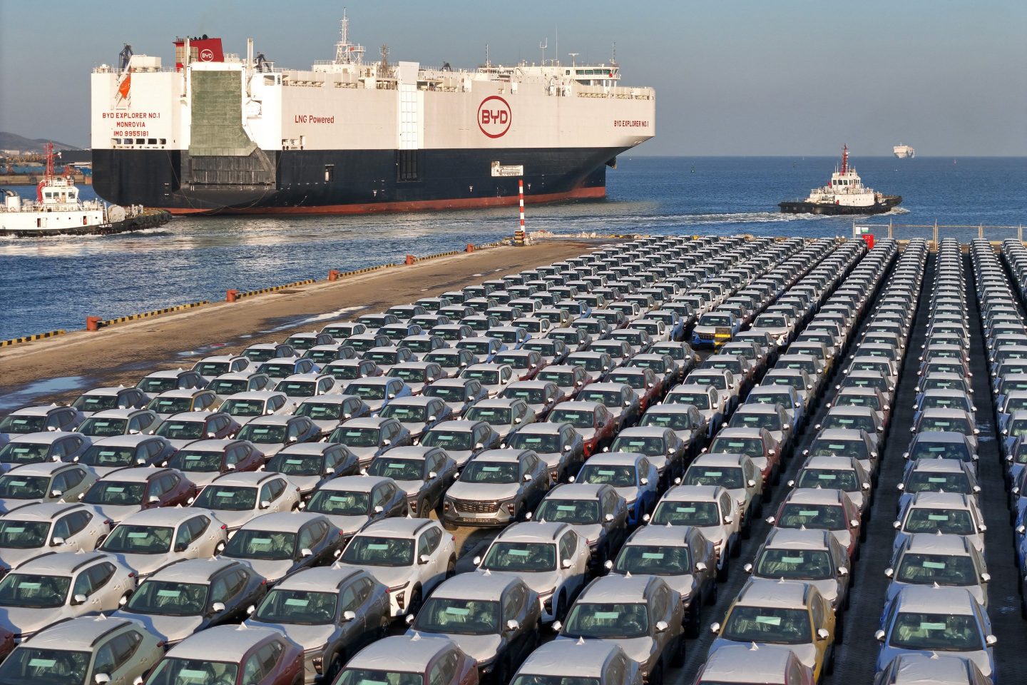 BYD is starting to ship its mammoth fleet to Europe.