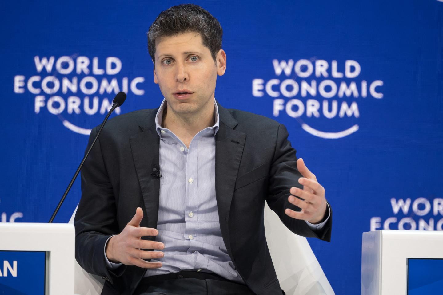 OpenAI CEO Sam Altman on stage at the World Economic Forum in Davos, Switzerland.