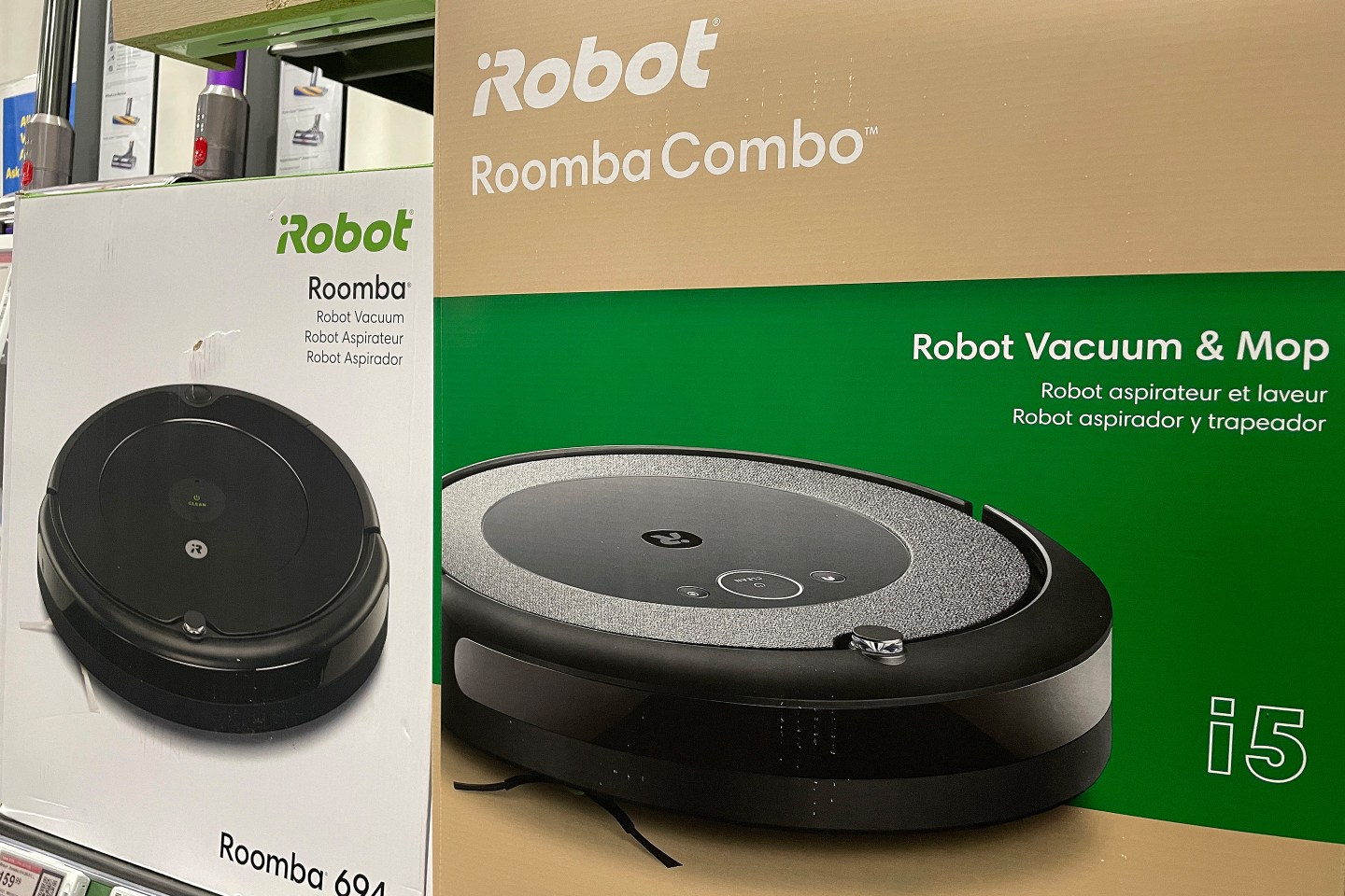 Roomba vacuums by iRobot on display in January: EU regulators’ resistance to Amazon’s planned acquisition of iRobot put an end to the deal valued at nearly $1.7 billion.