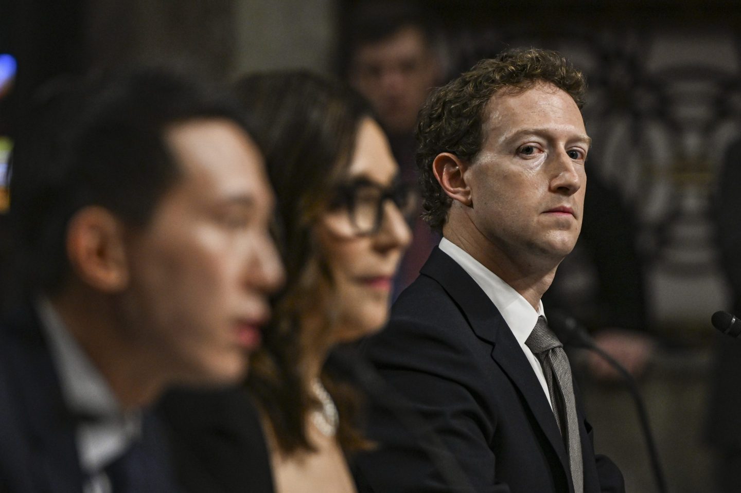 Mark Zuckerberg during a senate hearing