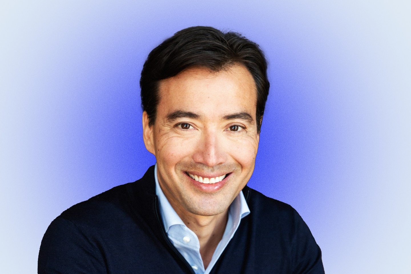 Silhouette of Carta CEO Henry Ward on blue background.