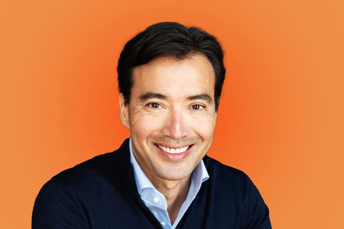 Silhouette of Carta CEO Henry Ward on orange background.