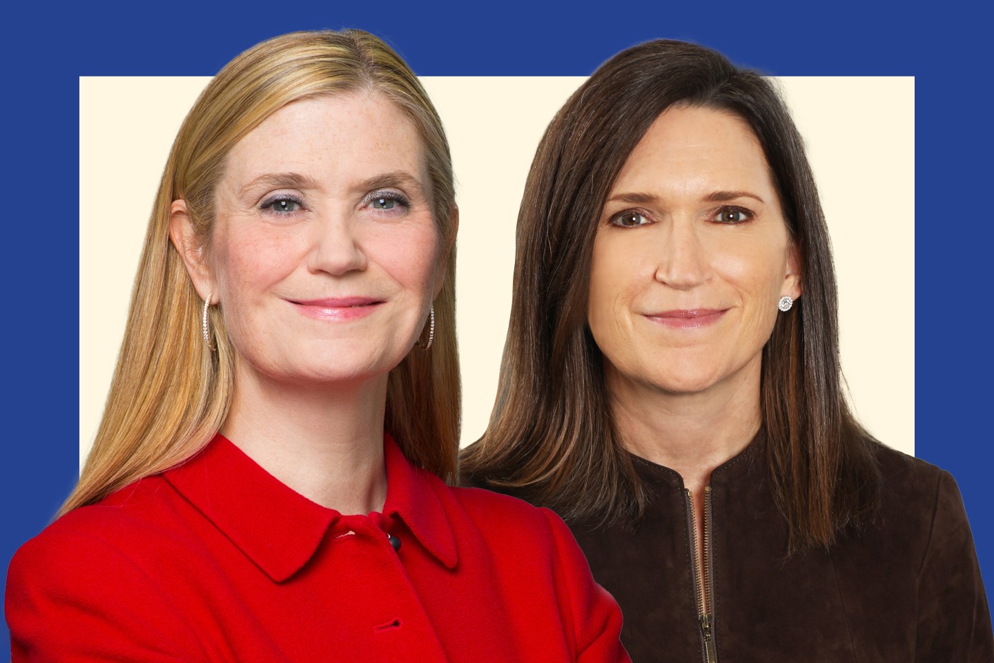 Marianne Lake, CEO of consumer and community banking and Jennifer Piepszak, co-CEO of commercial & investment bank at JPMorgan Chase & Co