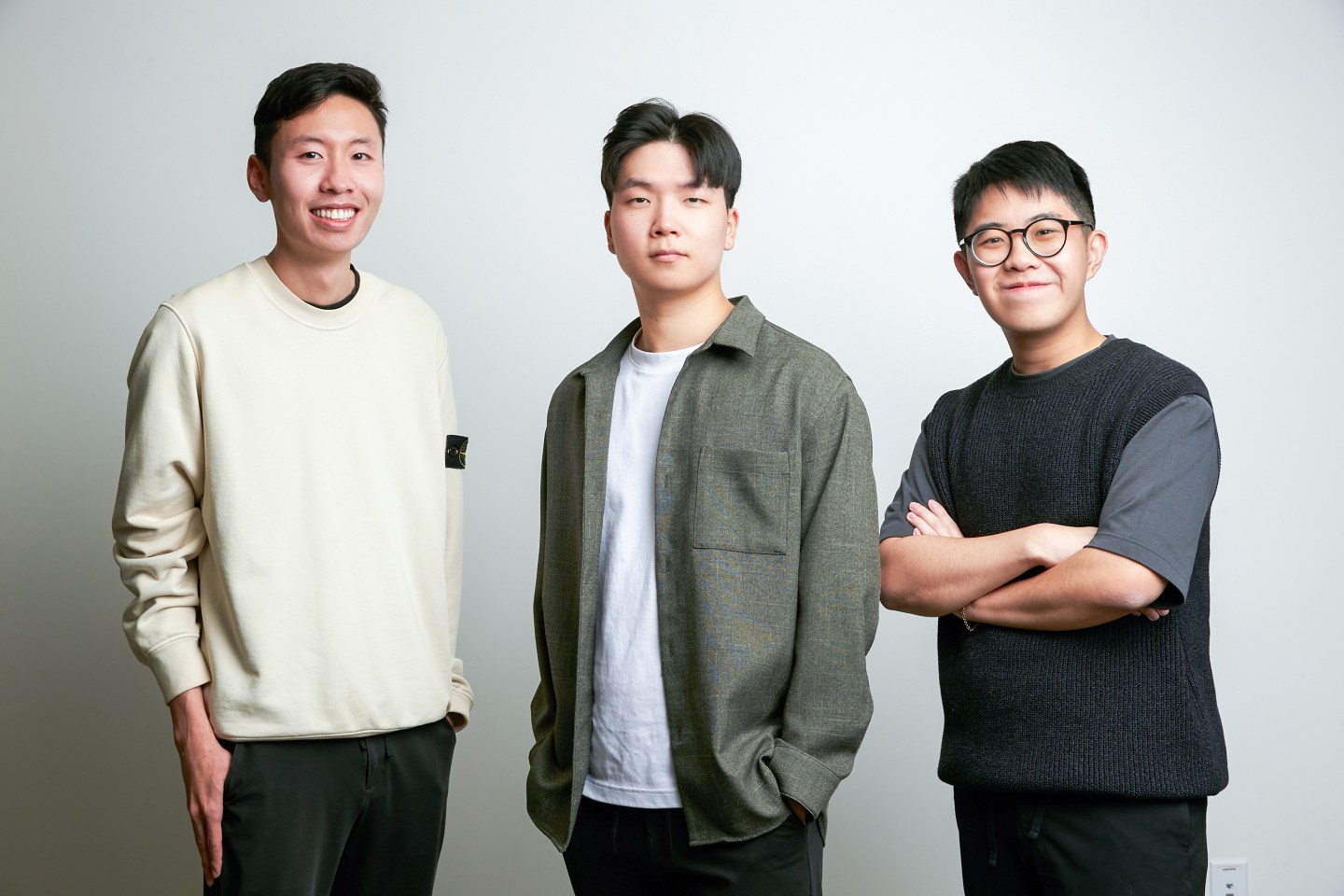 From left to right: Young Kim, cofounder and CTO; TK Kong, cofounder and CEO; and
Kevin Chan, cofounder and CPO.