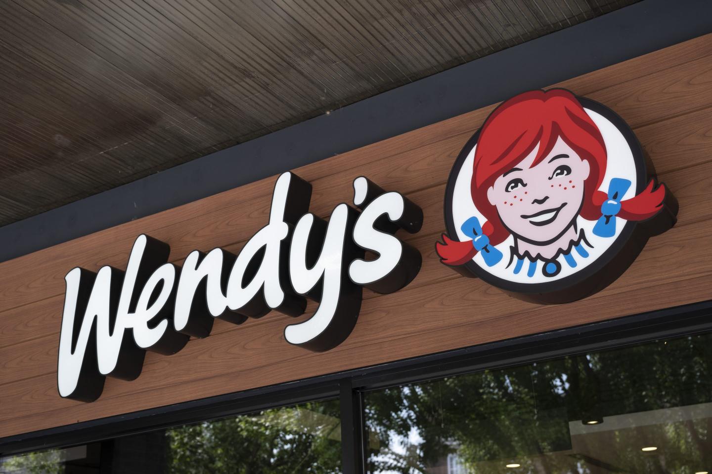Sign for the fast food brand Wendy's