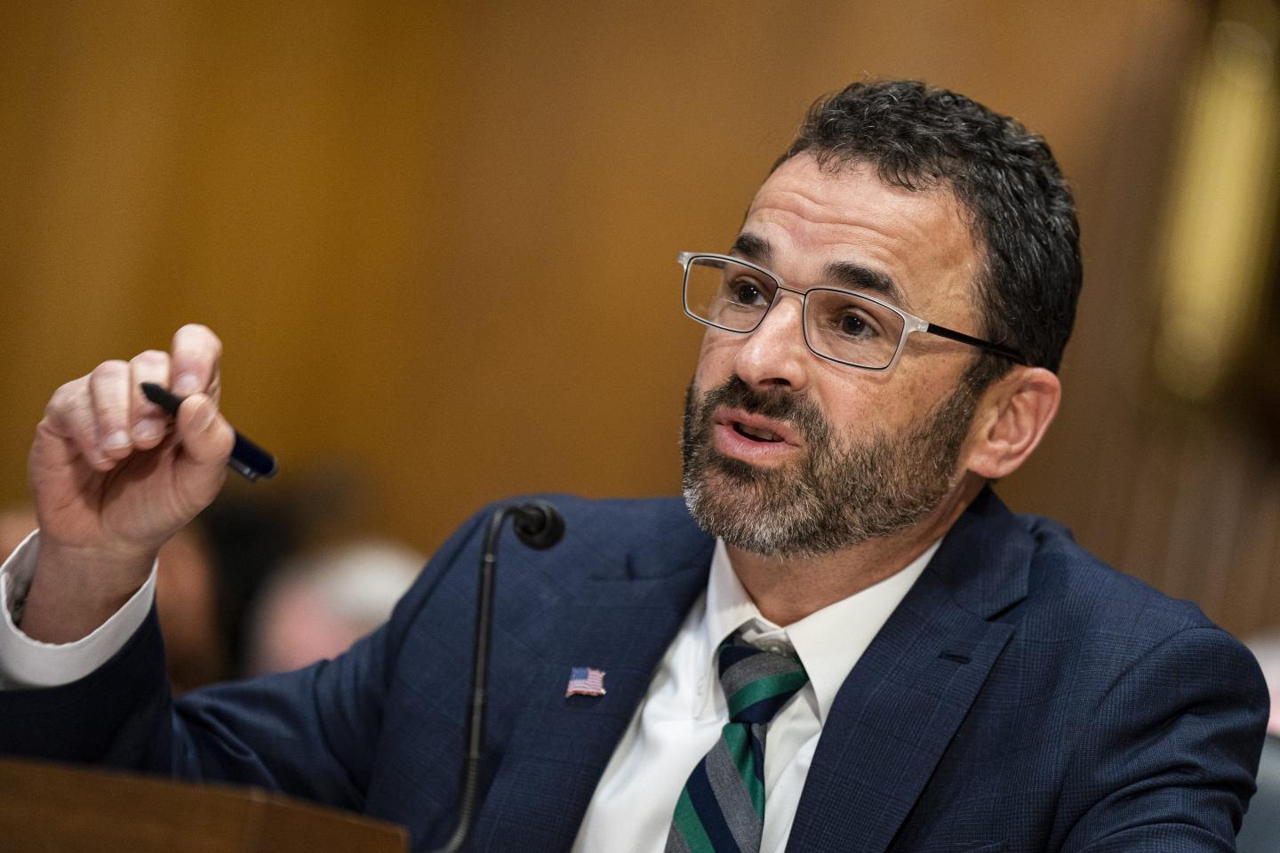 IRS Commissioner Danny Werfel testifies before a Senate Finance Committee hearing on April 19, 2023. 