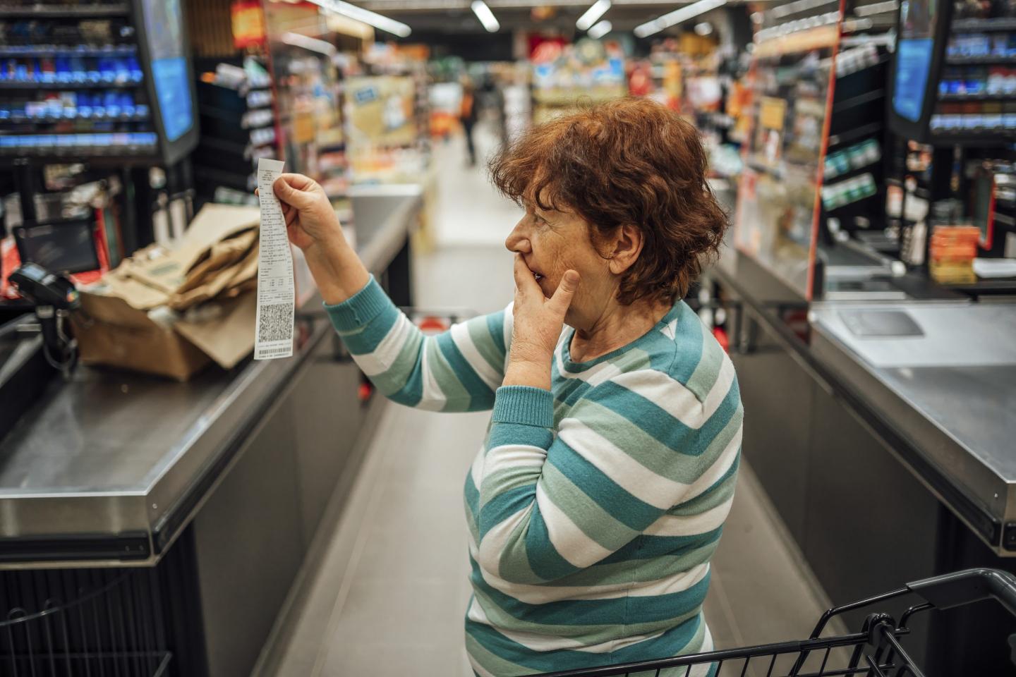 The sky-high cost of food is eating up our paychecks at a near-historic rate