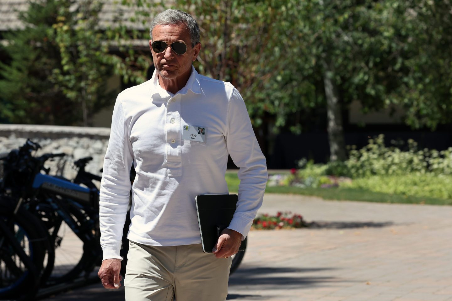 Bob Iger walking to lunch at the Allen and Company Sun Valley conference.
