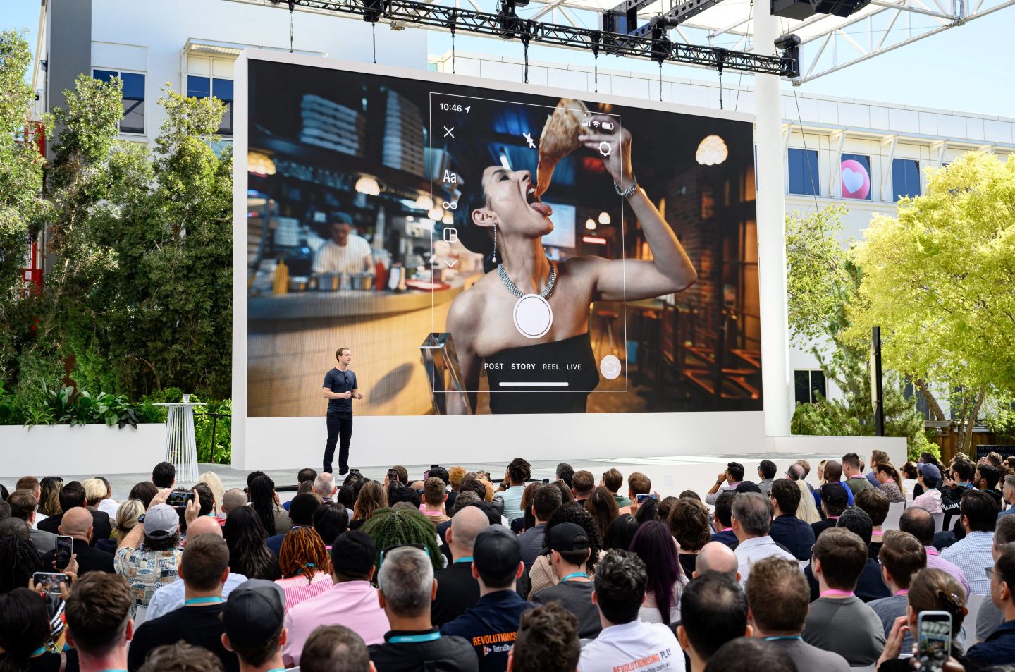 Meta founder and CEO Mark Zuckerberg speaks during the Meta Connect event at Meta headquarters in Menlo Park, California.