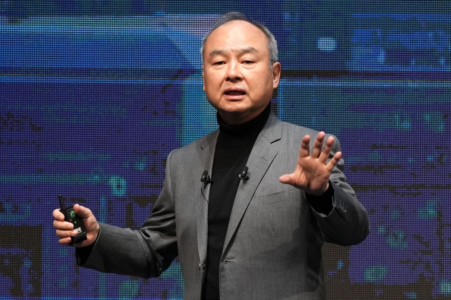 Masayoshi Son, chairman and chief executive officer of SoftBank Group Corp., during the SoftBank World event in Tokyo, Japan, on Wednesday, Oct. 4, 2023.