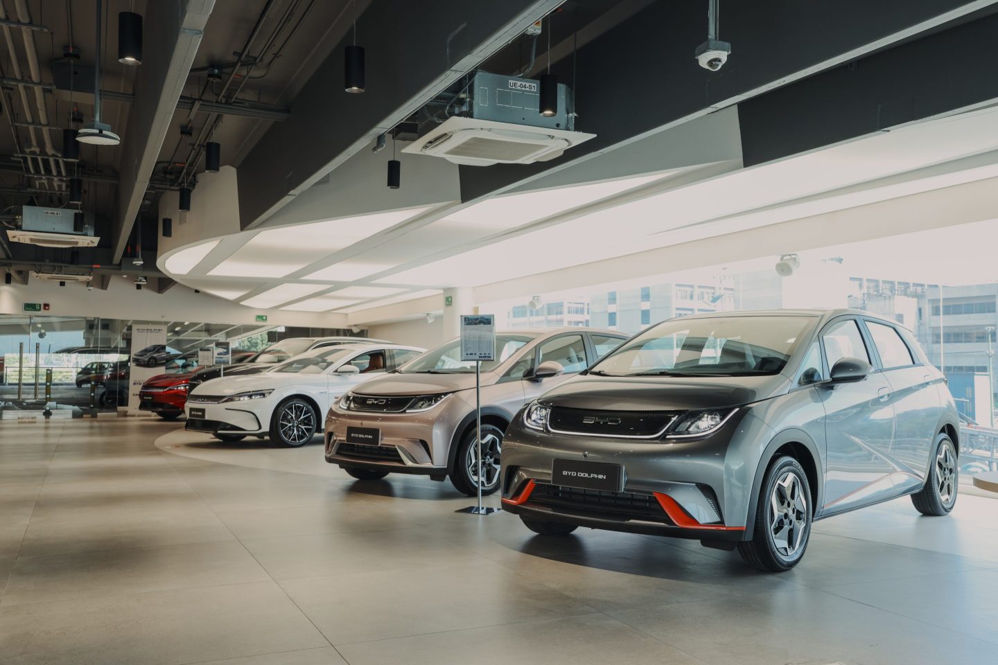 BYD vehicles at the company’s showroom inside the Liverpool department store in Mexico City.
