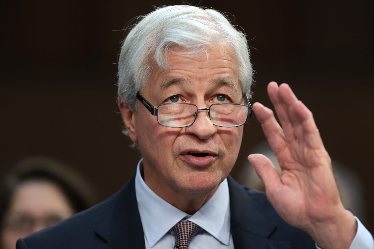 Jamie Dimon, Chairman and CEO of JPMorgan Chase, testifies during a Senate Banking Committee hearing at the Hart Senate Office Building on Dec. 6, 2023 in Washington, DC.