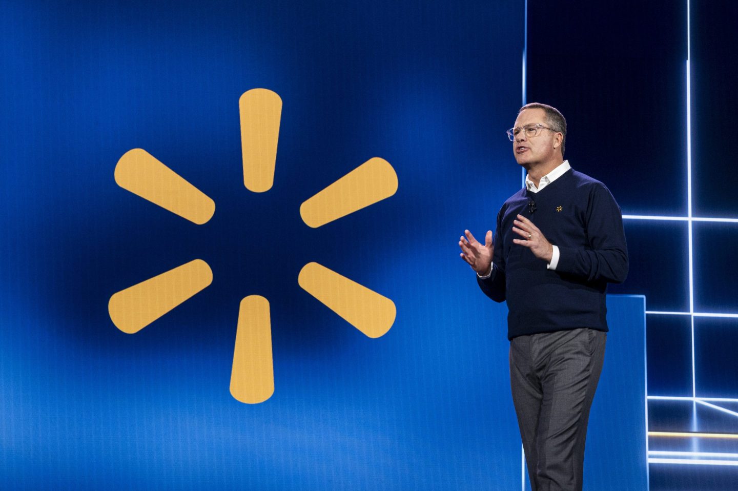 Walmart CEO Doug McMillon on stage at CES 2024 in Las Vegas, Nevada