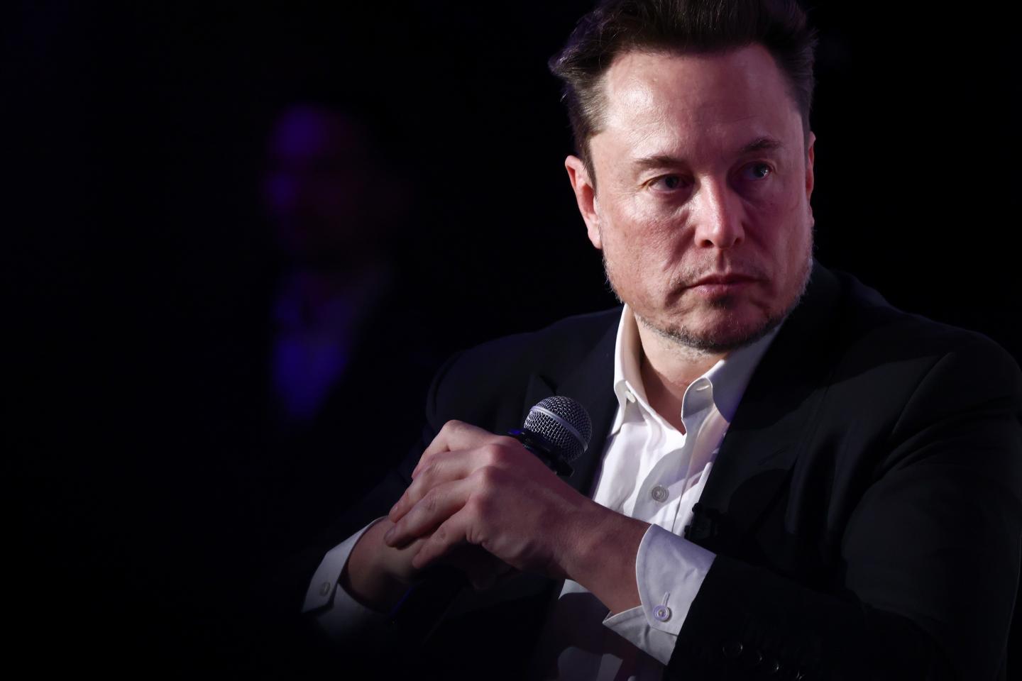 Elon Musk attends a symposium on fighting antisemitism in Krakow, Poland on Jan. 22, 2024.