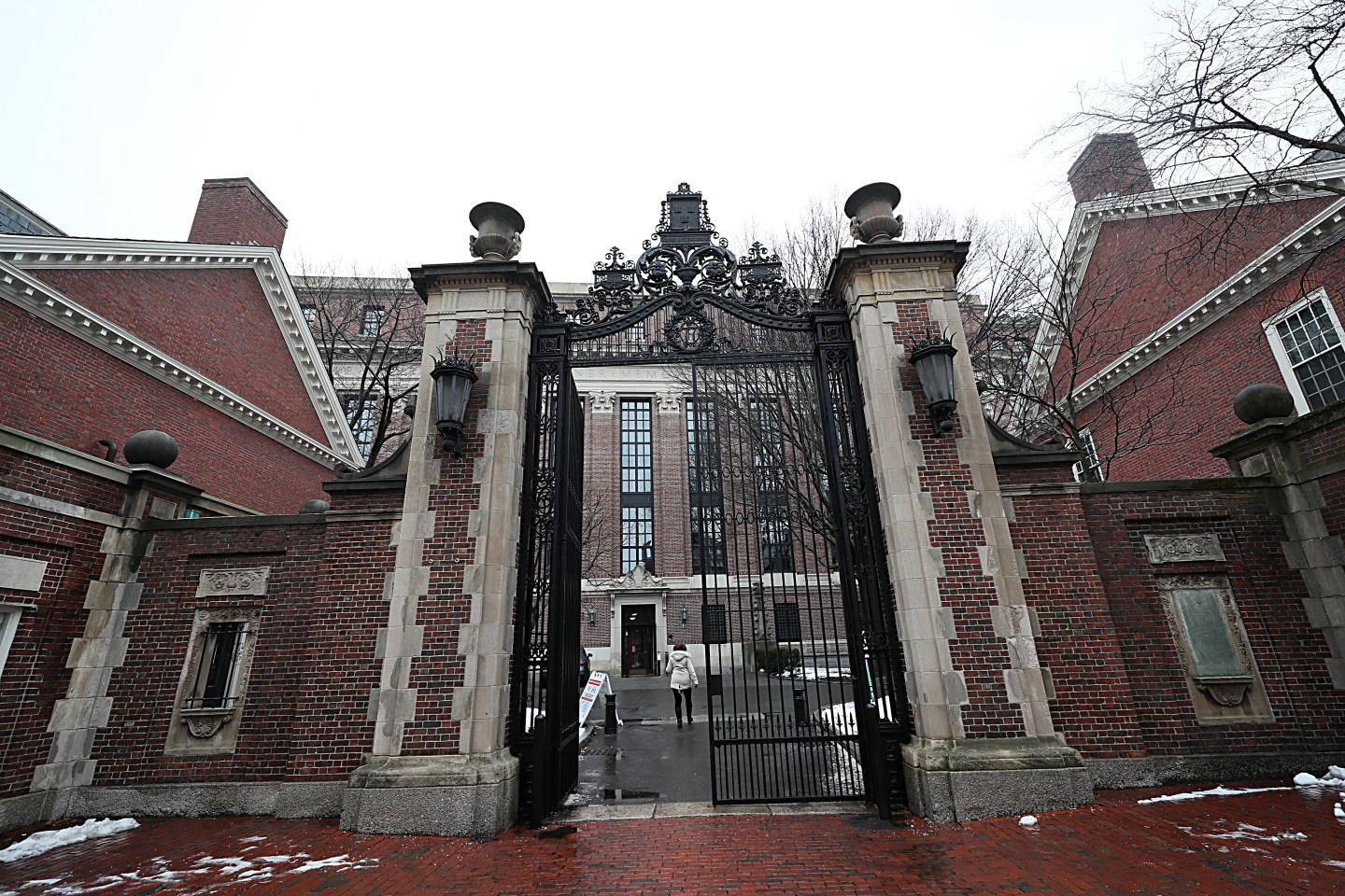 Gated entrance on the campus of Harvard University.