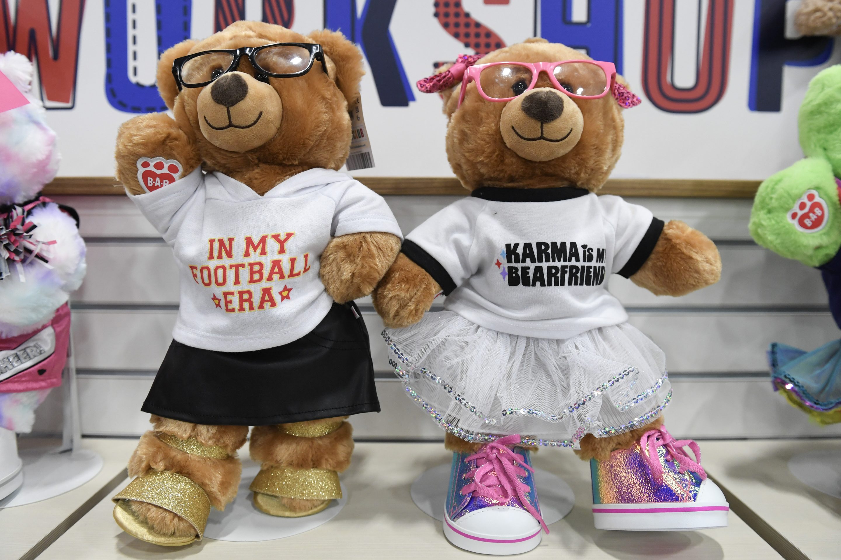 Taylor Swift themed Build-A-Bear merchandise in the NFL Shop