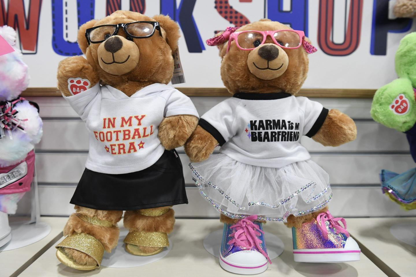 Taylor Swift themed Build-A-Bear merchandise in the NFL Shop