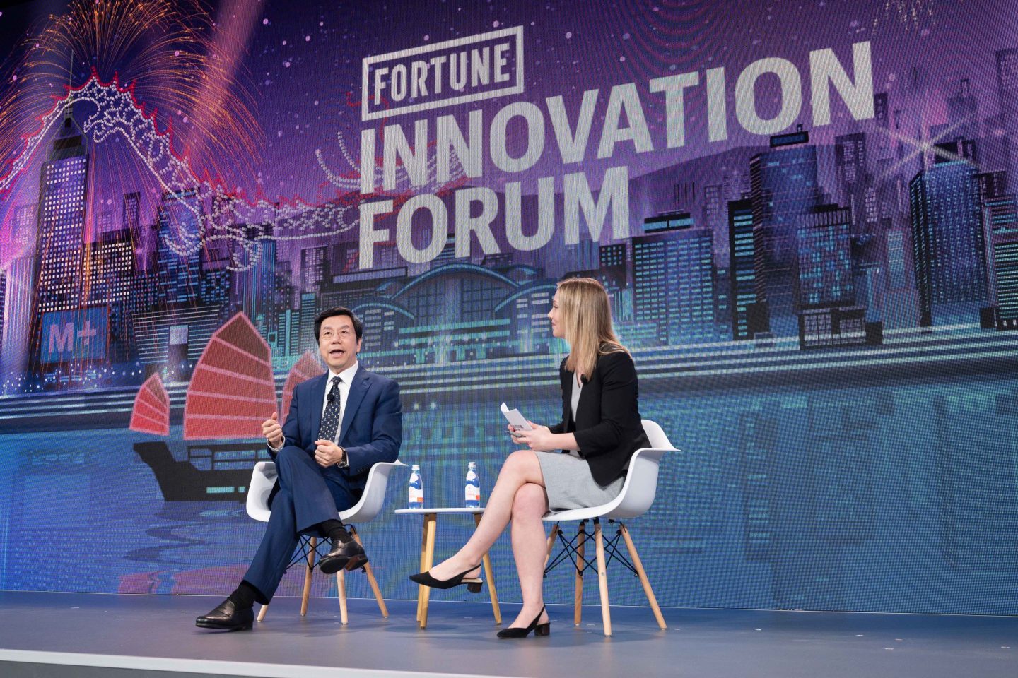 Leading China VC Kai-Fu Lee was one of many speakers who discussed the competition between China and the U.S. at the Fortune Innovation Forum in Hong Kong.