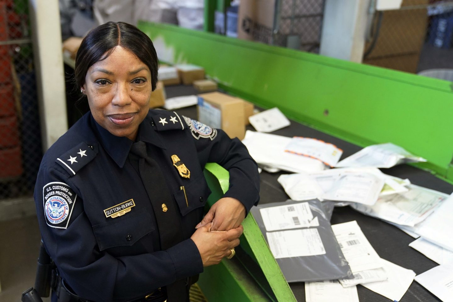 LaFonda D, Sutton-Burke, U.S. Customs and Border Protection Director of Field Operations at the agency's overseas mail inspection facility at Chicago's O'Hare International Airport Feb. 23, 2024, in Chicago.