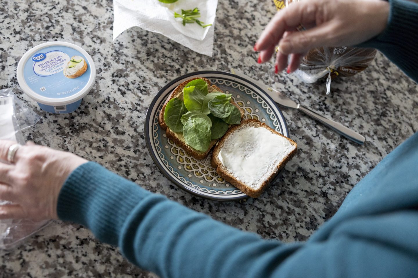Donna Cooper prepares a roast beef sandwich with a recipe from the Mayo Clinic at her home in Front Royal, Va., on March 1, 2024.