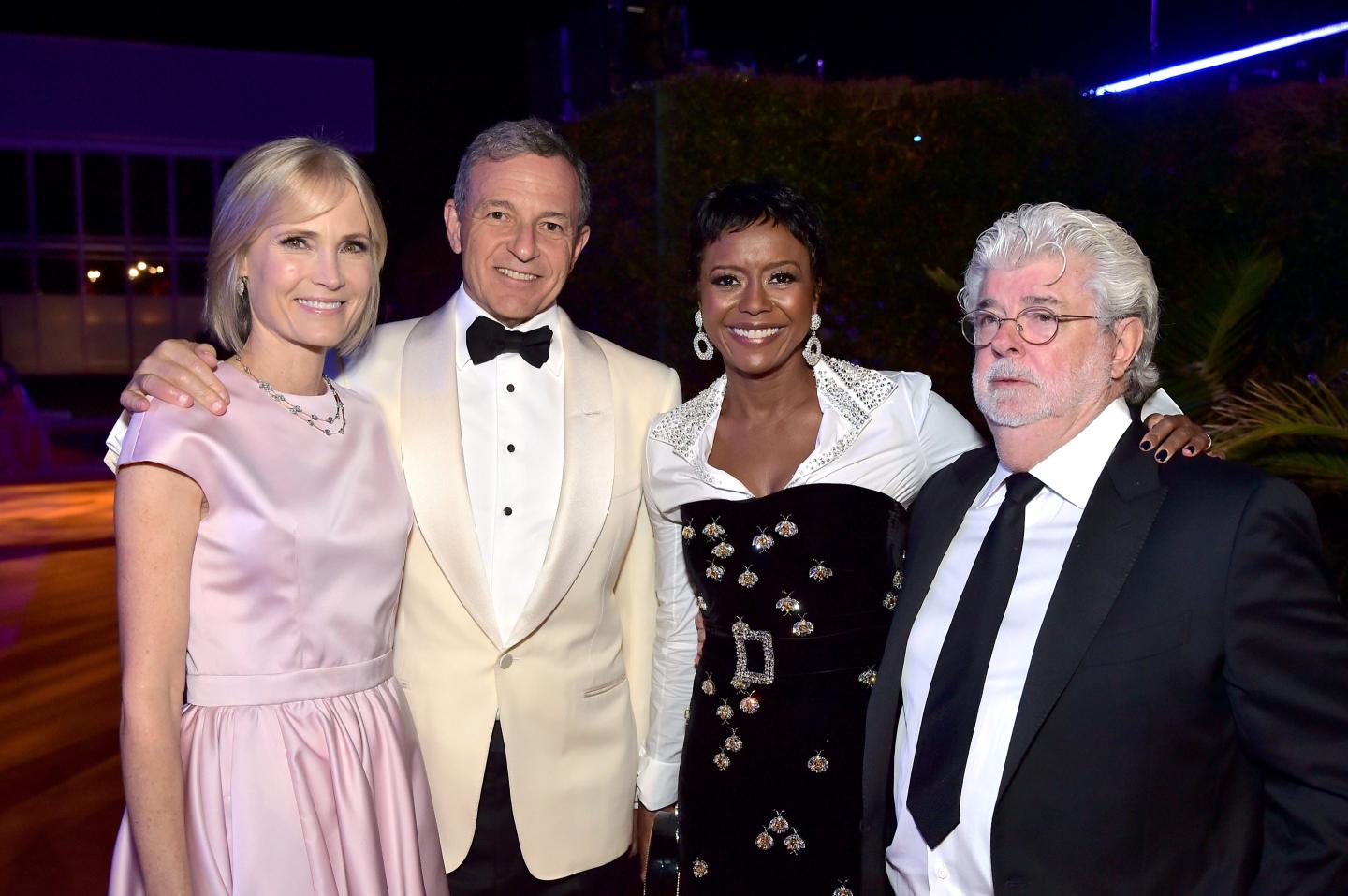 Disney CEO Bob Iger, George Lucas, Mellody Hobson and Iger's wife, Willow Bay.