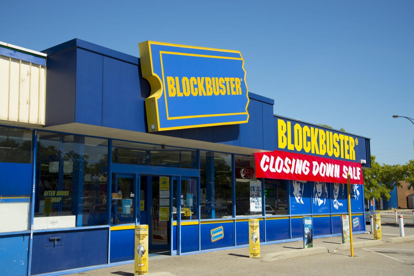 A Blockbuster store closing down sale
