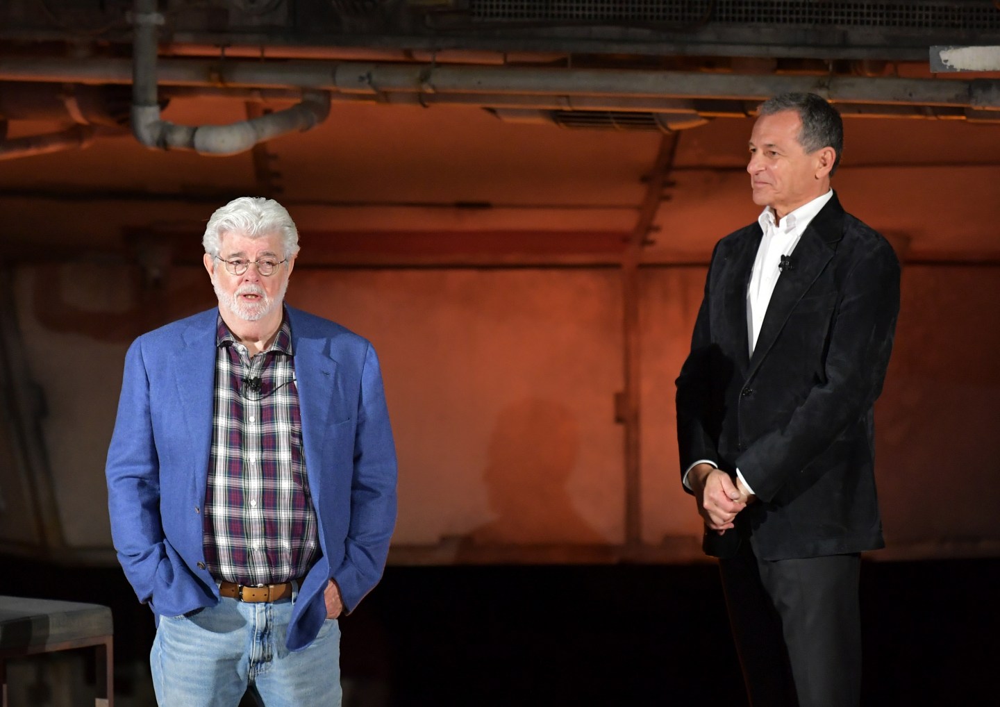 George Lucas, left, is backing Bob Iger.