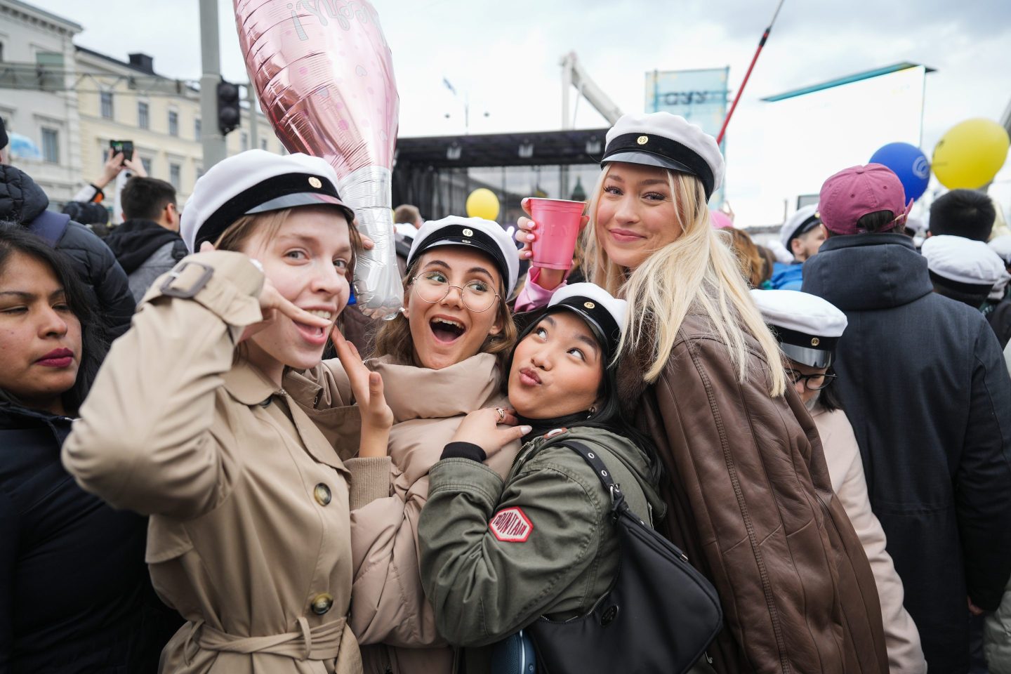 Finns celebrate Vappu, the Finnish May Day in Helsinki, Finland on May 1, 2023.