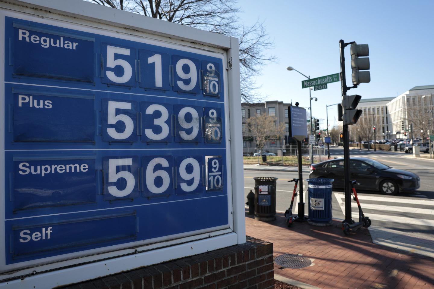 Gas station prices.