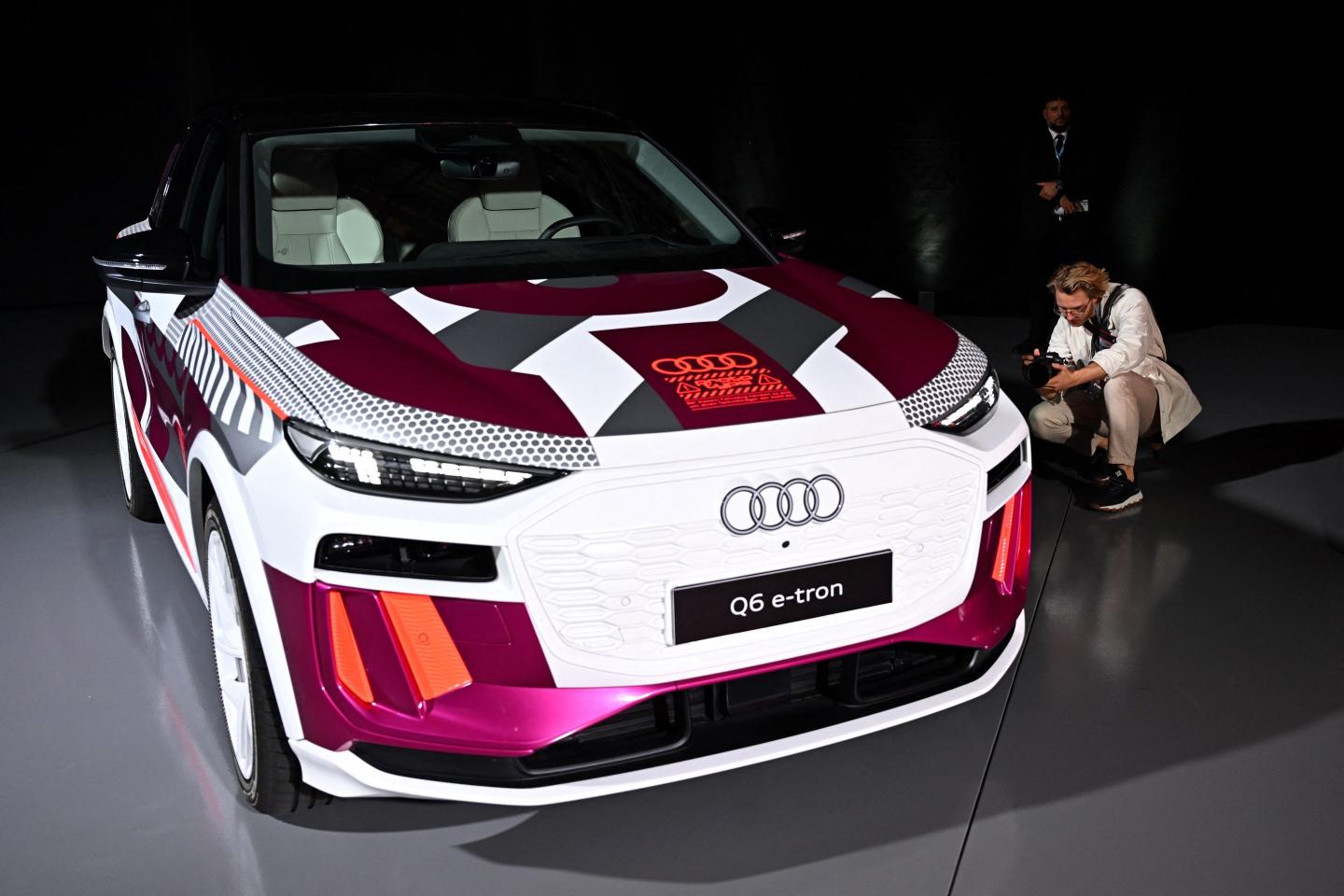 A model of the Audi Q6 e-tron