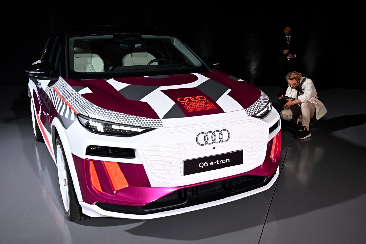 A model of the Audi Q6 e-tron