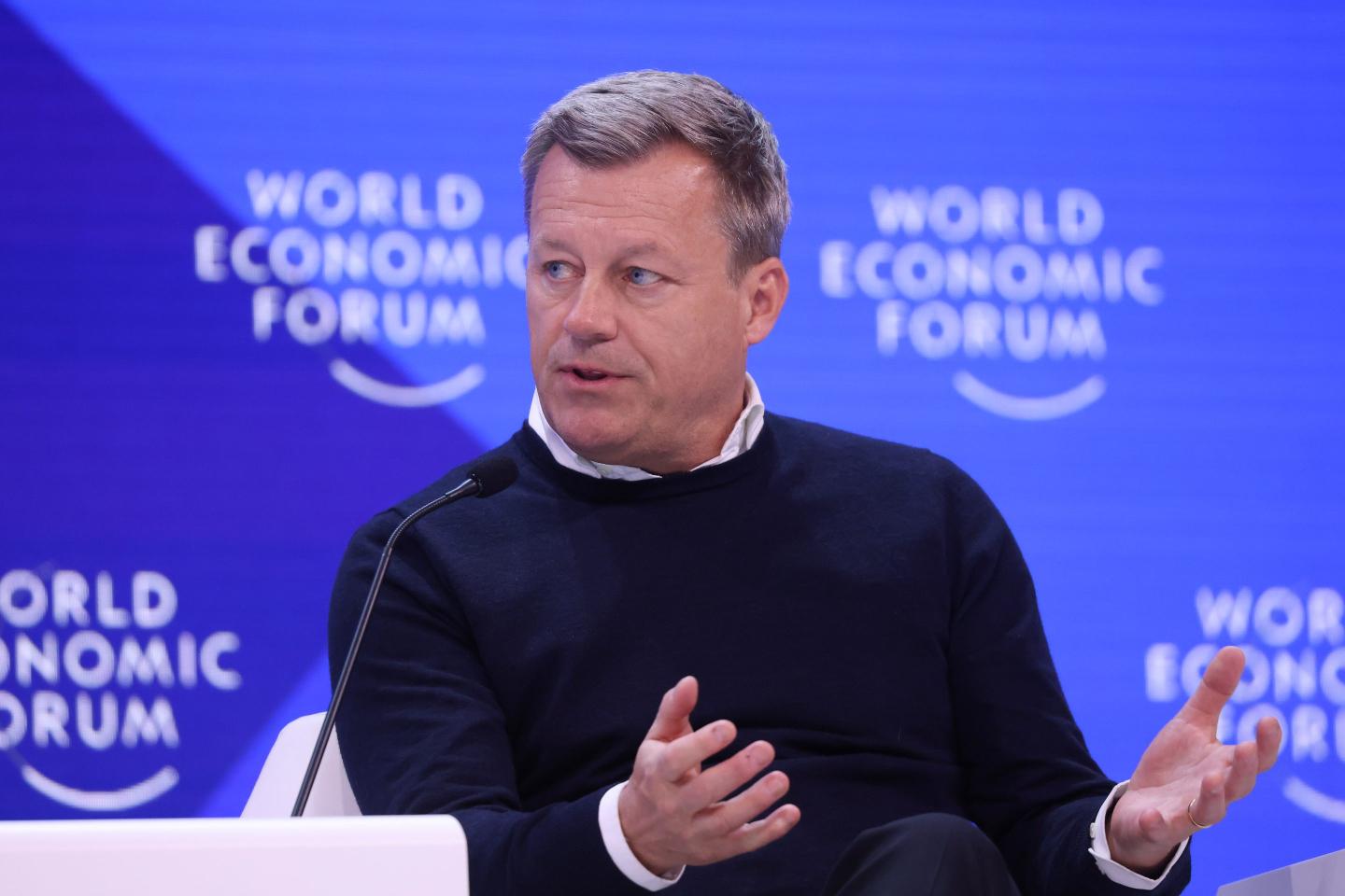Jesper Brodin, chief executive officer of Ingka Holding BV, during a panel session on day two of the World Economic Forum (WEF) in Davos, Switzerland, on Wednesday, Jan. 17, 2024.