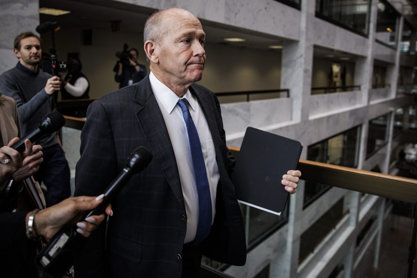 Dave Calhoun, chief executive officer of Boeing Co., on Capitol Hill in Washington, DC. on Jan. 24, 2024.