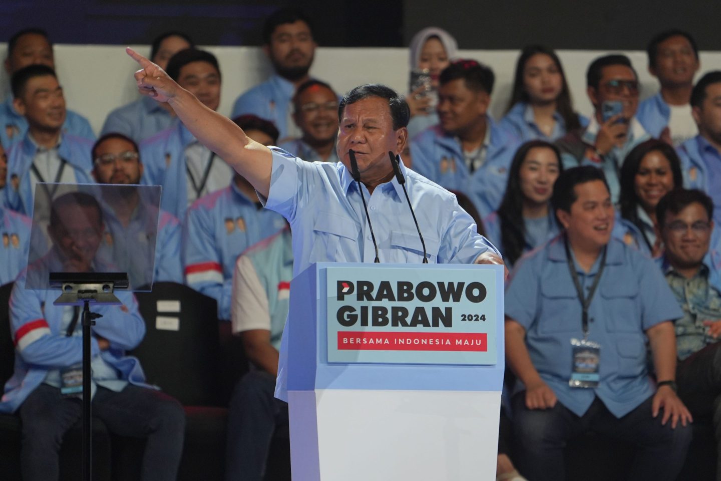 Prabowo Subianto, Indonesia’s presumed president, at a campaign event in Jakarta on Jan. 27, 2024.