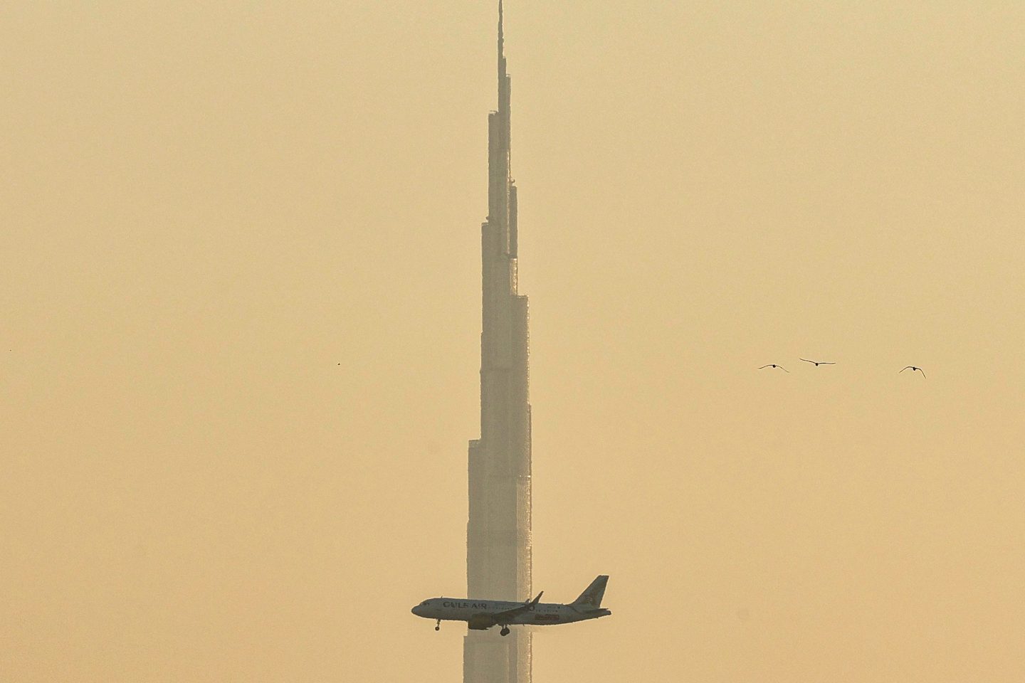 The landmark Burj Khalifa skyscraper, the world’s tallest building, above the Dubai skyline.