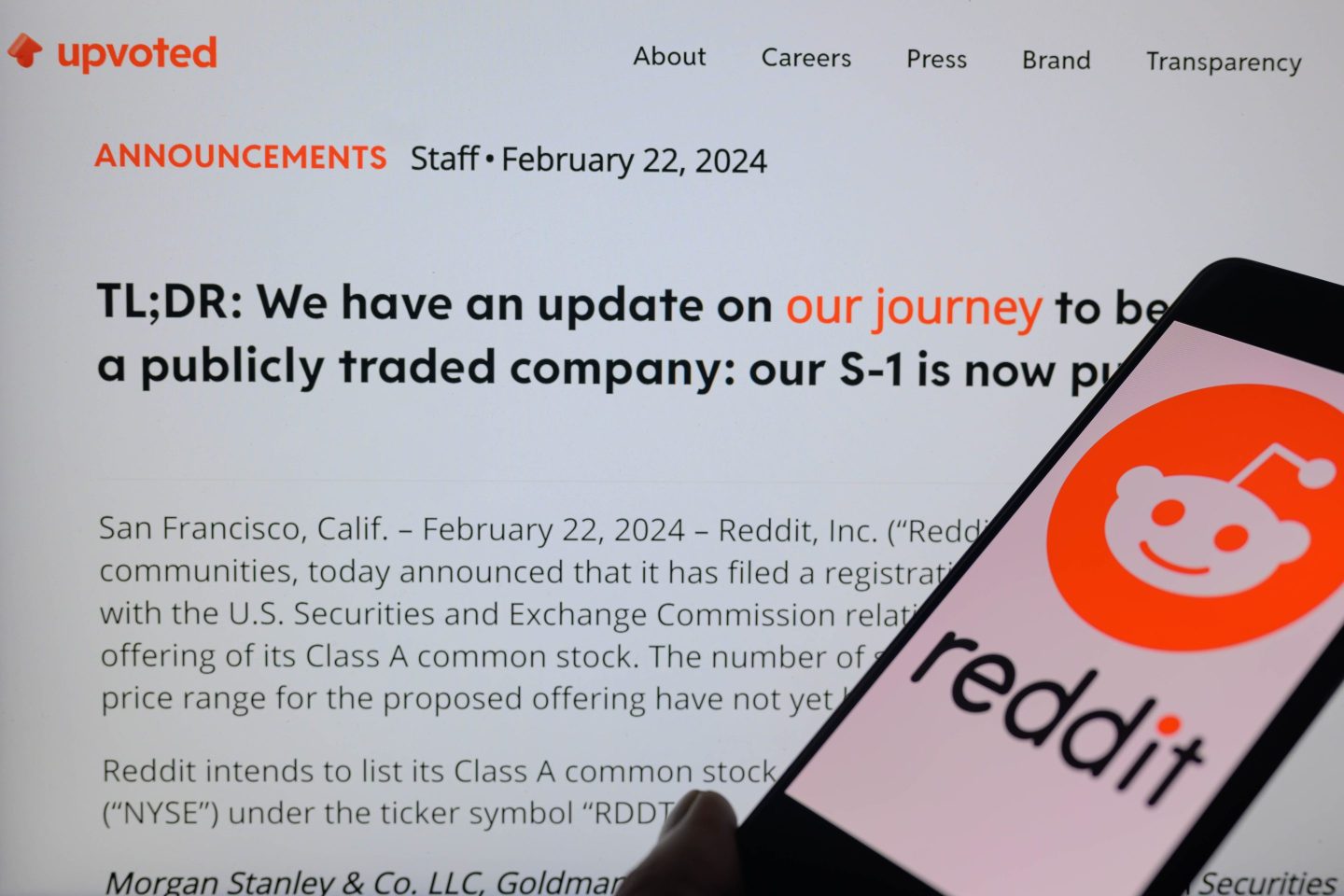 Reddit's stock is expected to begin trading on March 21.