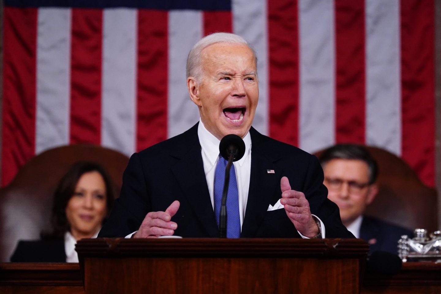 U.S. President Joe Biden during the State of the Union address at the U.S. Capitol in Washington, D.C. on Thursday.