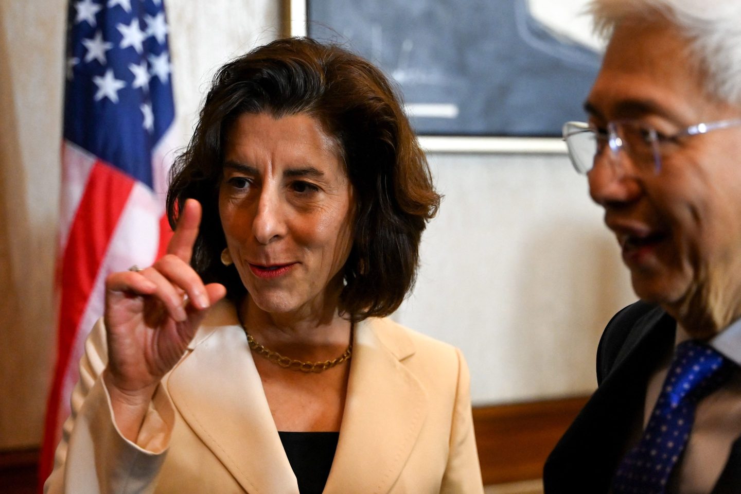 "Don’t put all your eggs in one basket," Raimondo said Tuesday at a business forum in Manila.