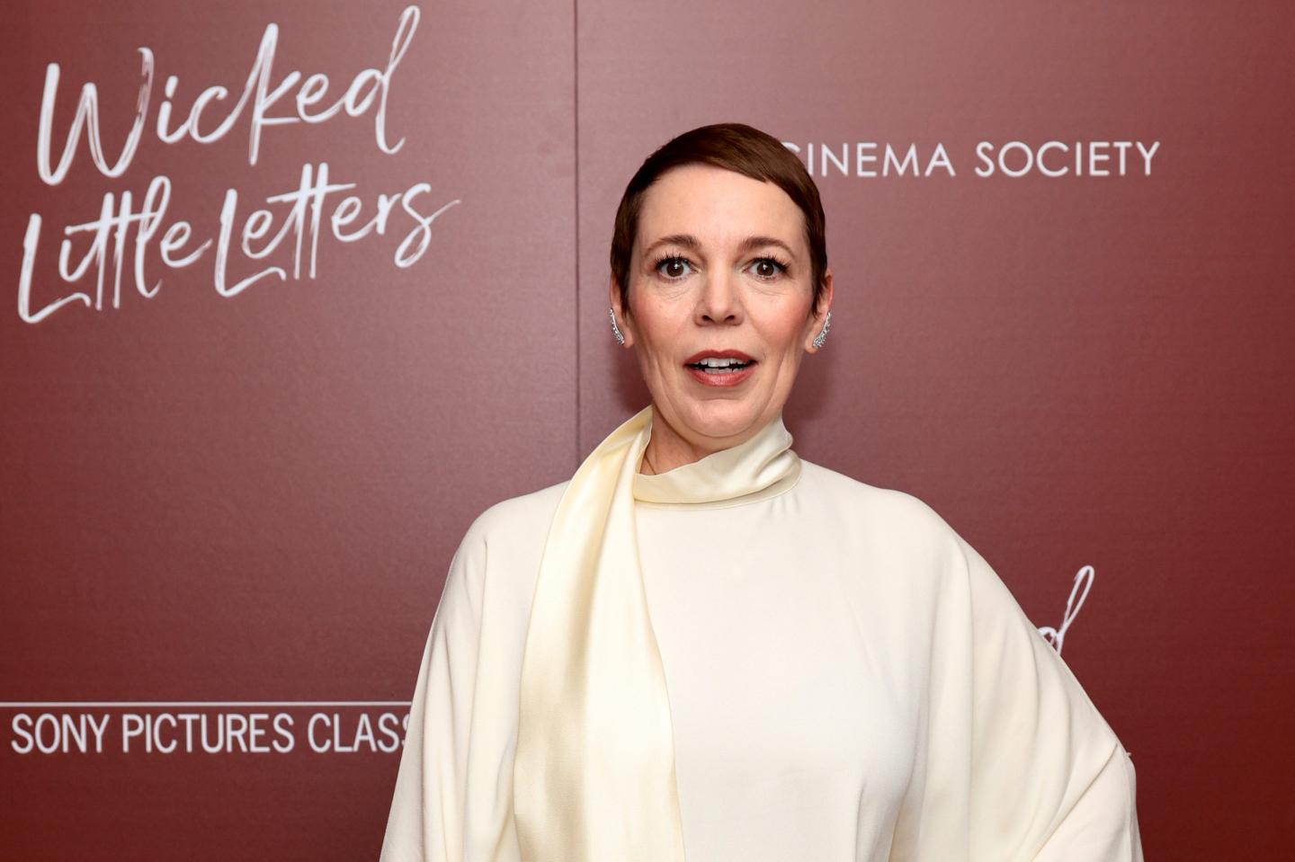 NEW YORK, NEW YORK - MARCH 20: Olivia Colman attends Sony Pictures Classics And The Cinema Society Screening Of "Wicked Little Letters" at Crosby Street Hotel on March 20, 2024 in New York City. (Photo by Dimitrios Kambouris/Getty Images)
