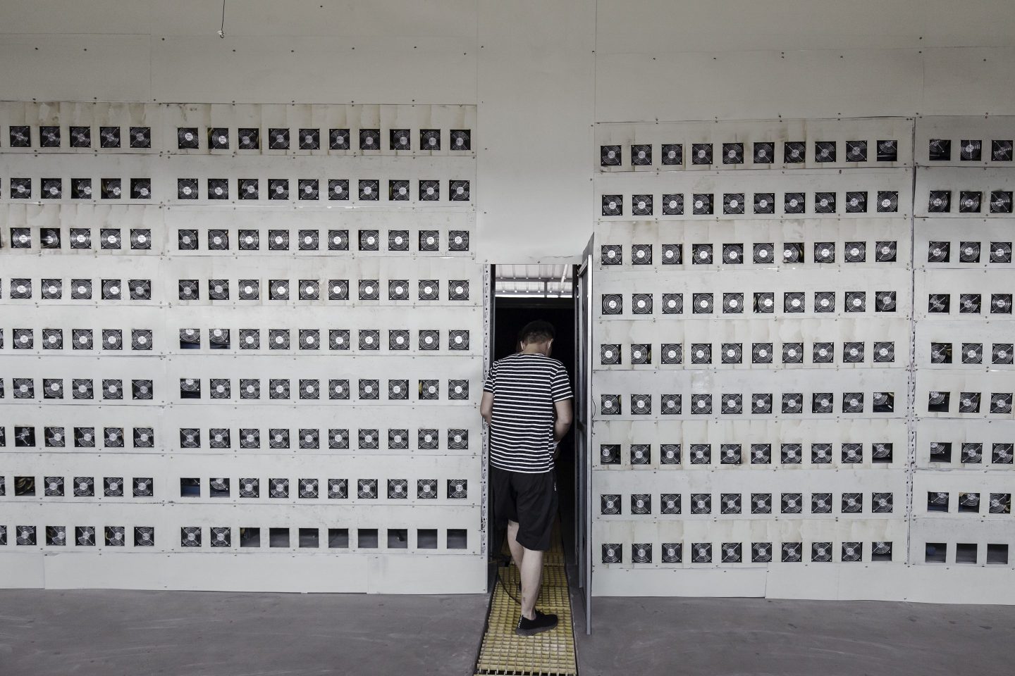 A Bitcoin mining facility operated by Bitmain Technologies in China.