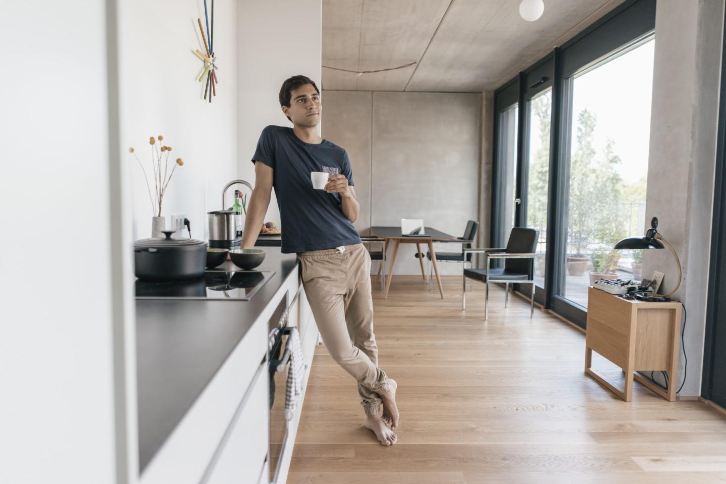 Man in kitchen