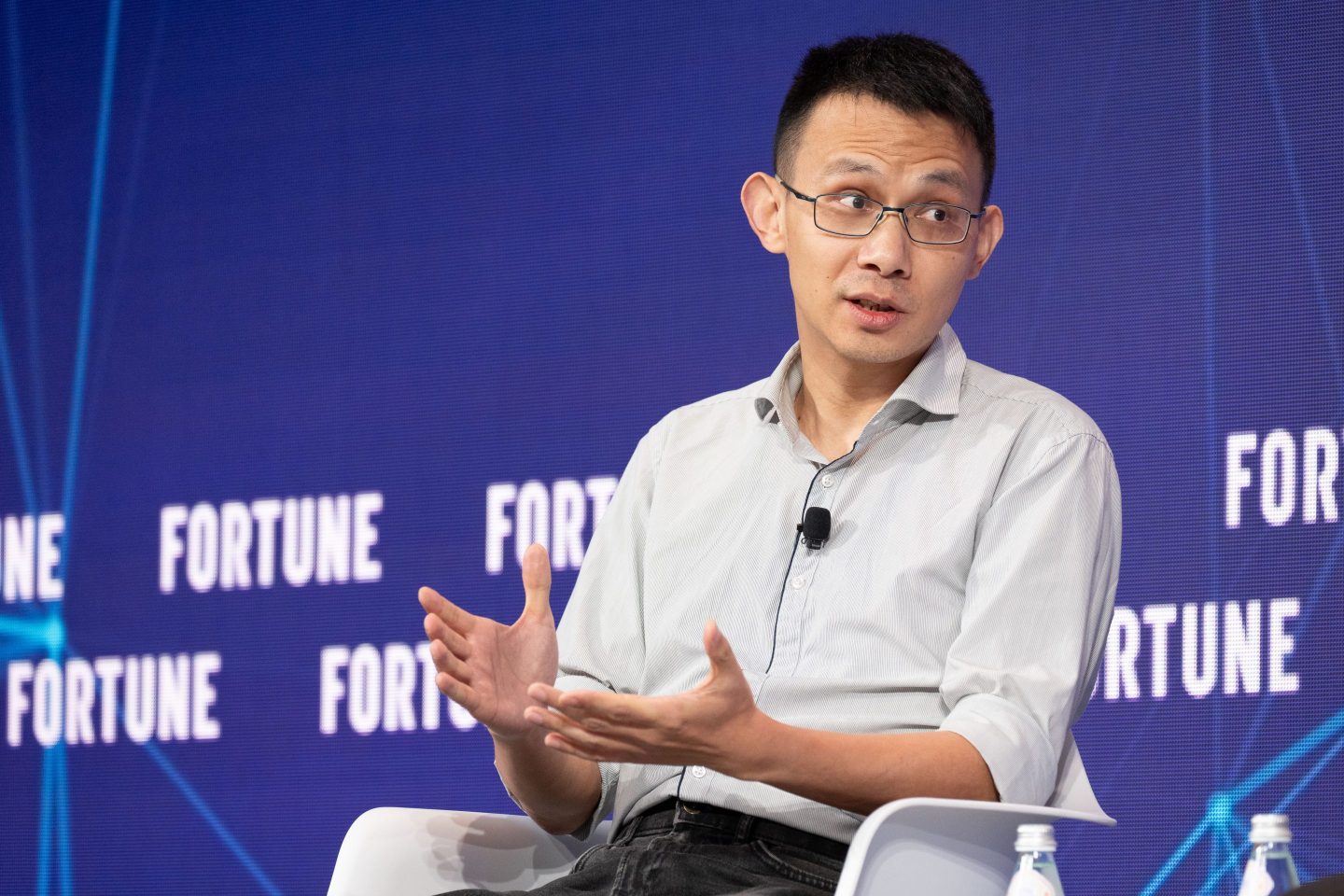 Paul Gong, executive director of auto research for UBS, at the Fortune Innovation Forum in Hong Kong, March 27.