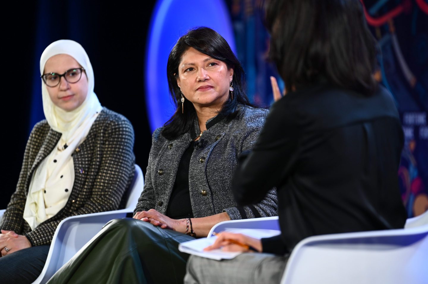 Center, Dr. Sunita Mishra, Chief Medical Officer, Amazon Health Services Left: Noor Shaker, Founder and CEO, SPATIALX Moderator: Eileen Burbidge, Executive Director, Fertifa; Founding Partner, Passion Capital; Co-chair, Fortune Brainstorm AI London