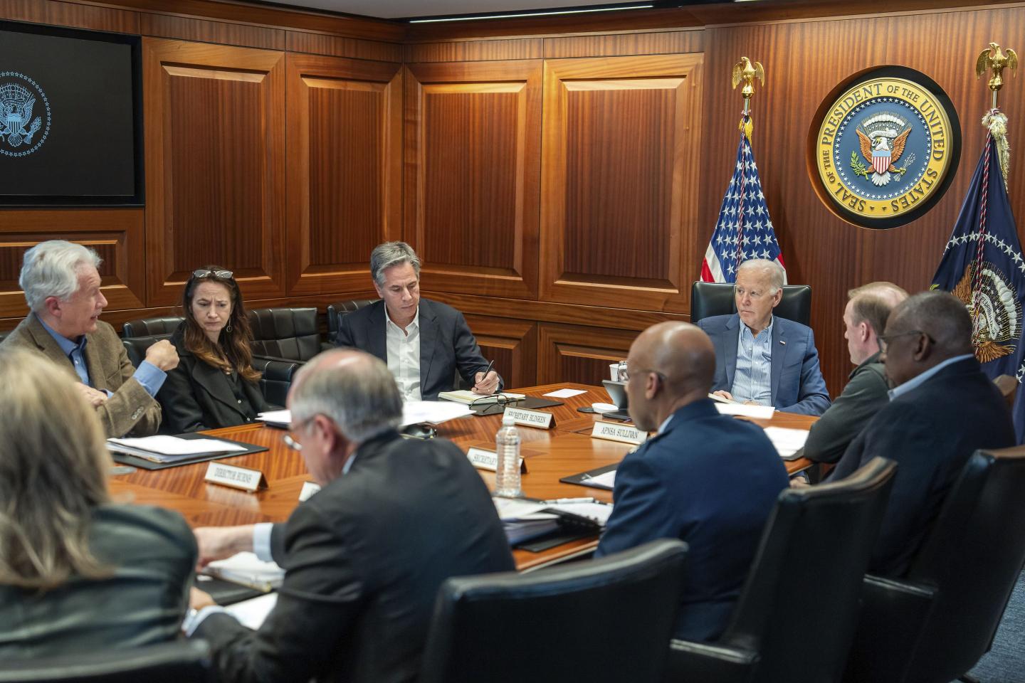 Biden meets with national security team