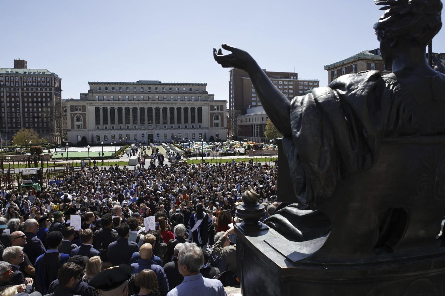 Protesters at Columbia University